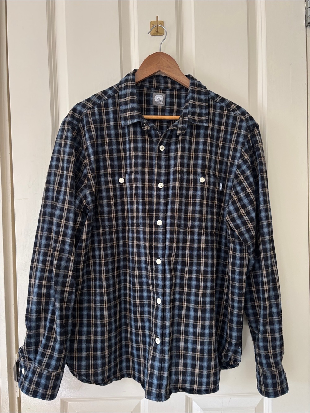 18 east Blue Plaid Button-Down Shirt for Men